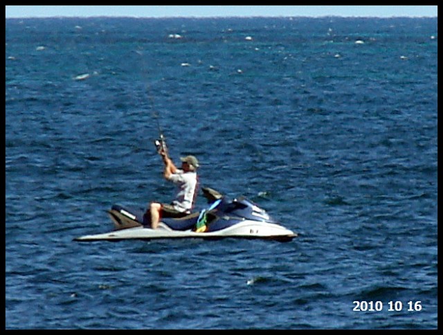 Jetskier fishing in Leeman